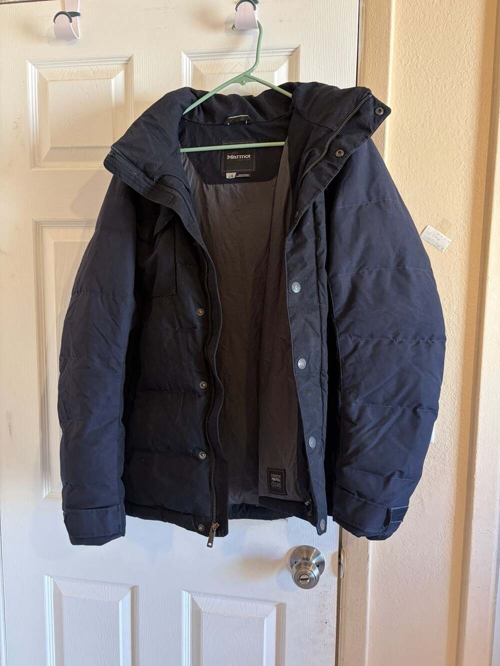 Marmot Down Jacket Size L Black Puffer Winter Coat